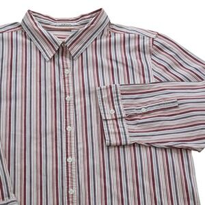 IZOD Striped Button Up Shirt‎ 3/4 Sleeve Casual Top Blouse Womens XL